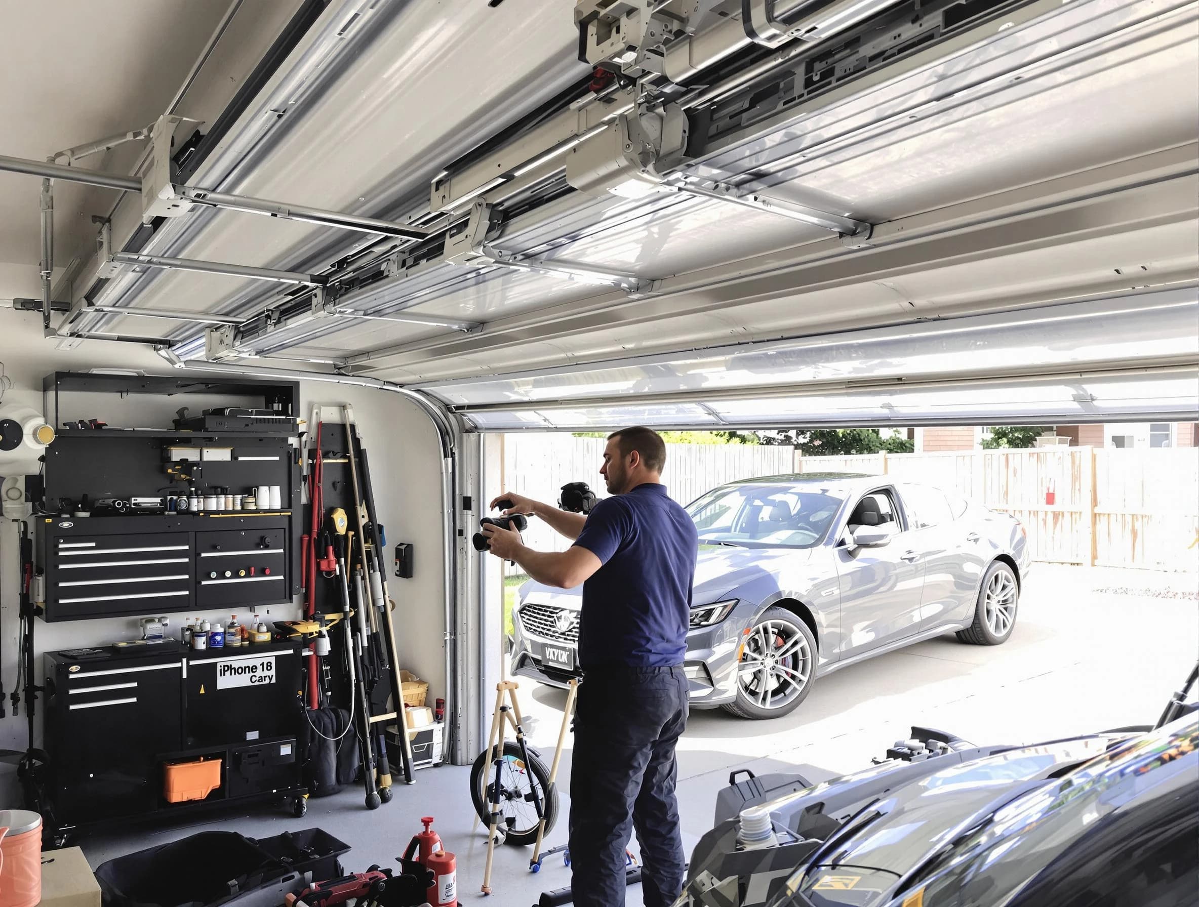 Allison Park Garage Door Repair technician fixing noisy garage door in Allison Park