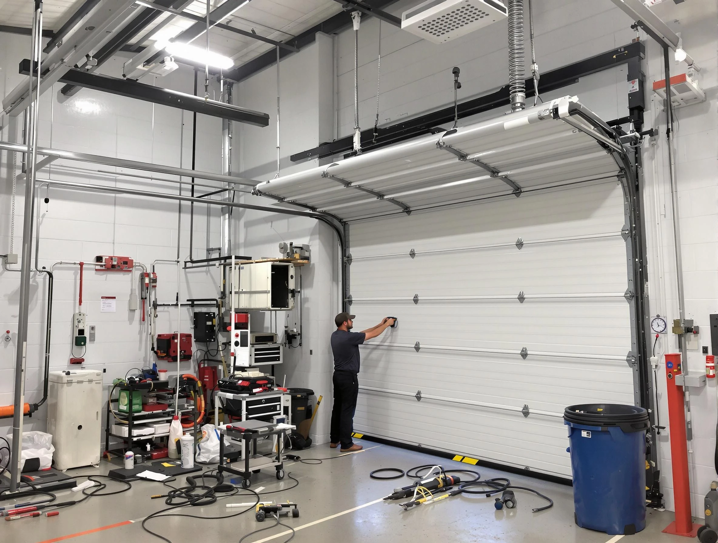 Allison Park Garage Door Repair certified technician performing commercial door repair at a Allison Park business facility