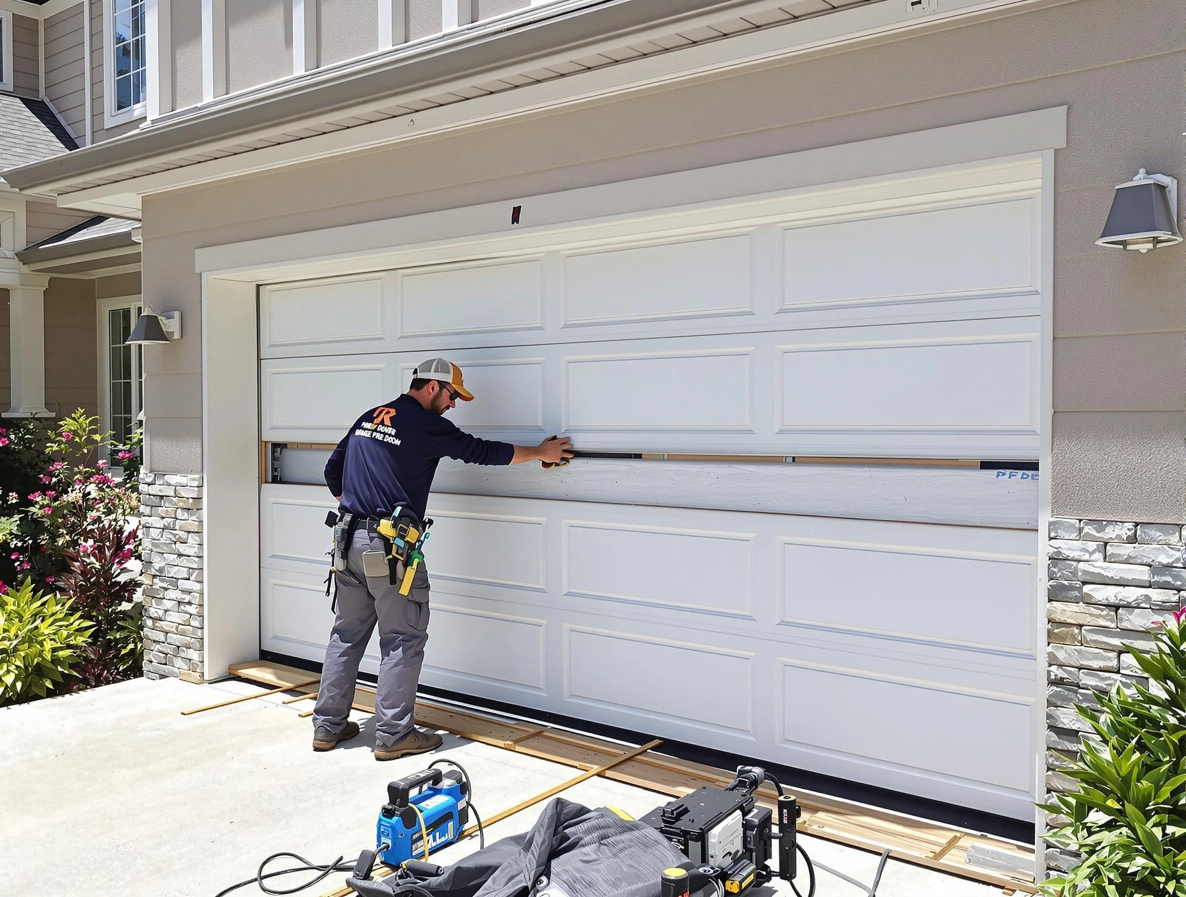 Allison Park Garage Door Repair team performing complete garage door replacement at Allison Park residence