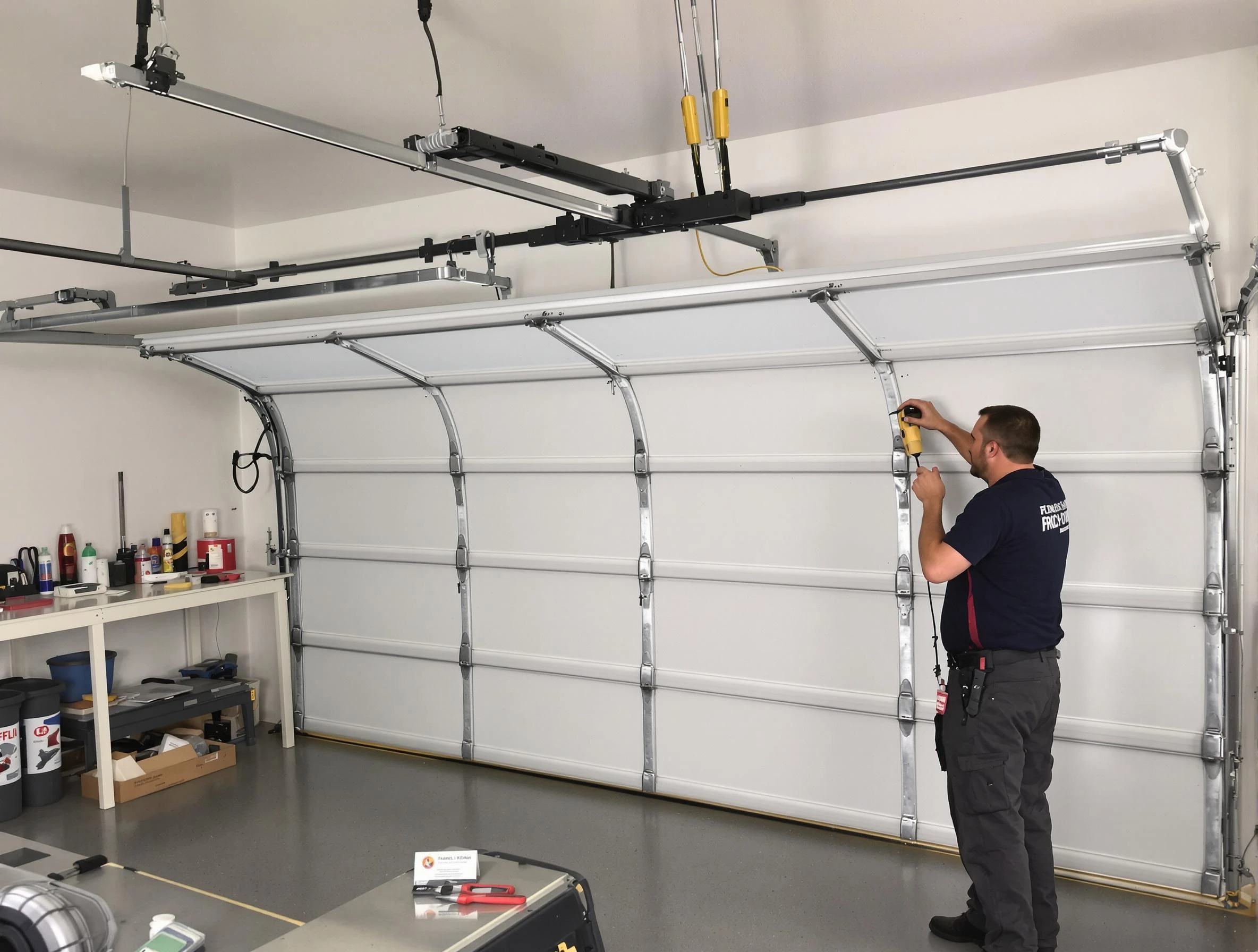 Allison Park Garage Door Repair certified technician performing overhead door system repair in Allison Park