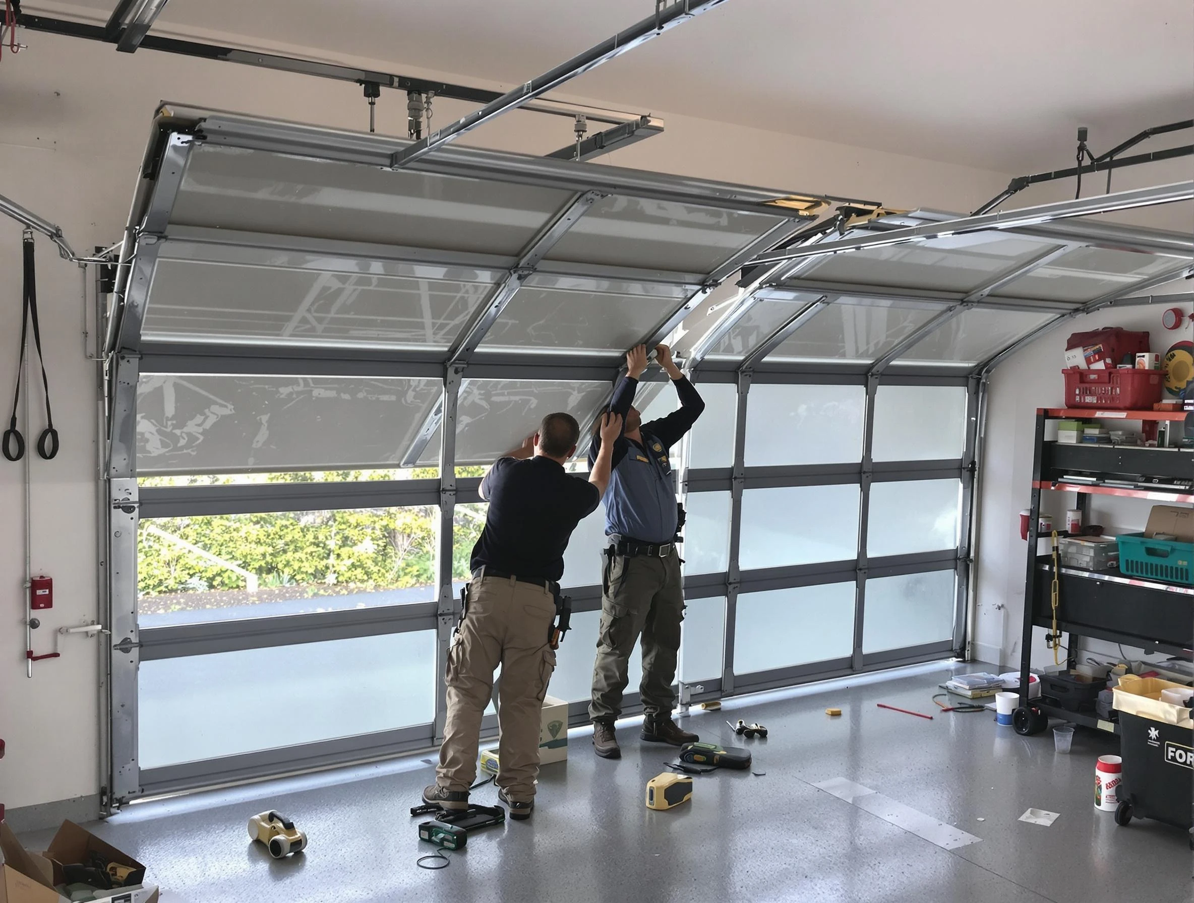 Allison Park Garage Door Repair expert performing precise panel replacement on Allison Park garage door